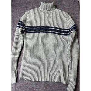 Vintage Y2K Old Navy Black Ribbed Turtleneck Sweater Men’s XL Pullover Heavy